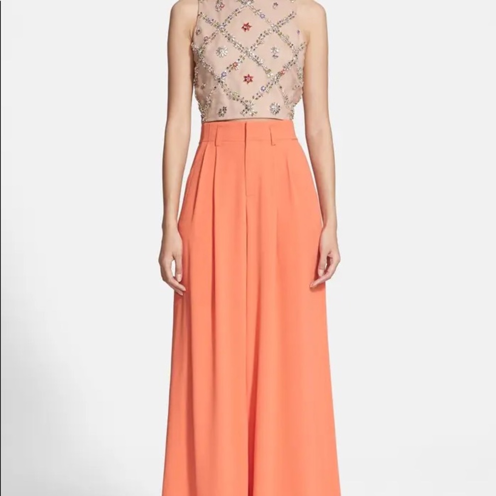 Alice + Olivia wide leg pants in coral size 8